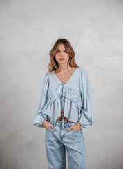 Camisa Viena celeste