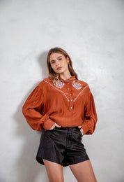 Camisa Ágatha terracota