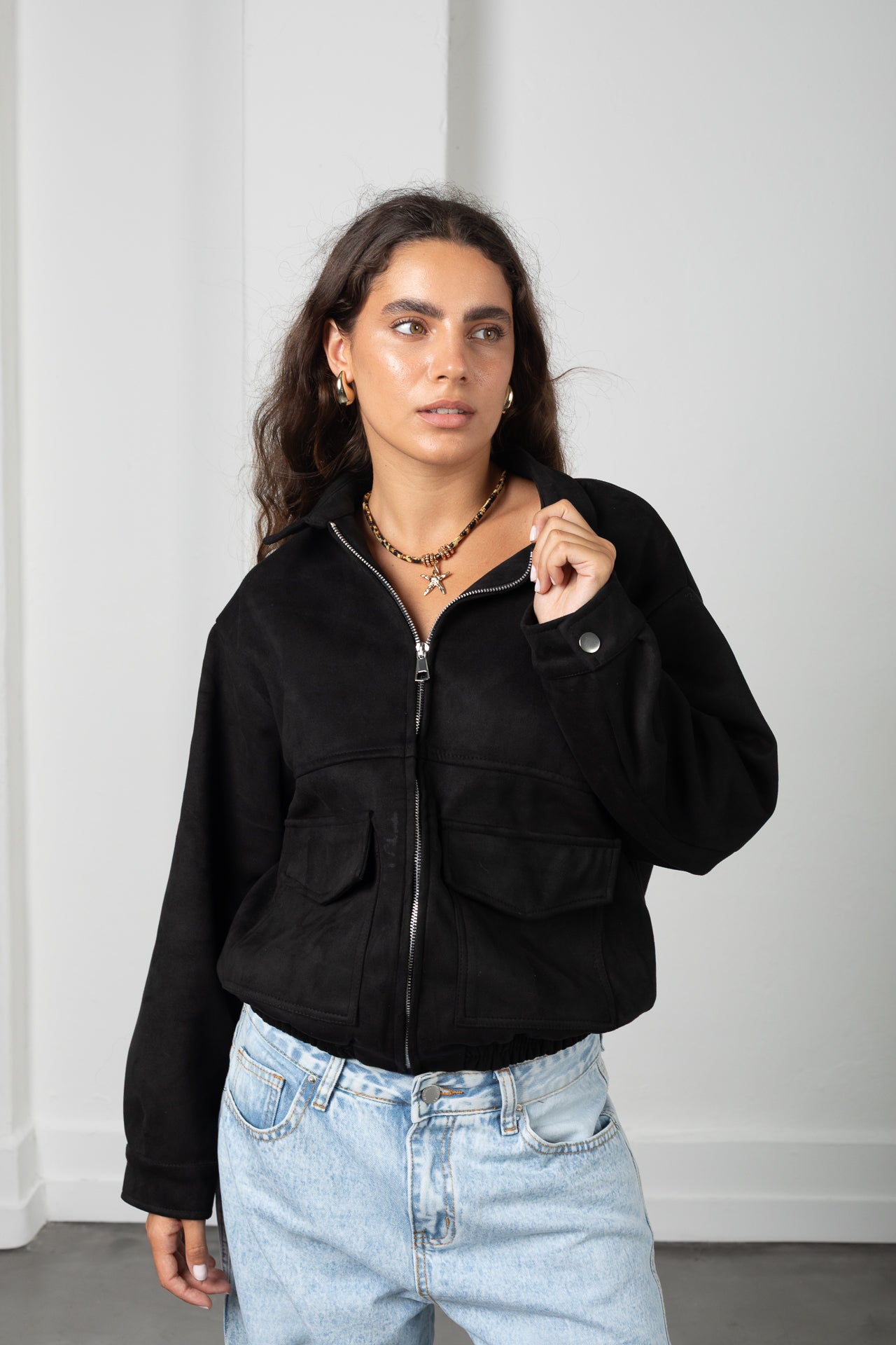 Campera Nina negra