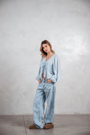 Camisa Viena celeste