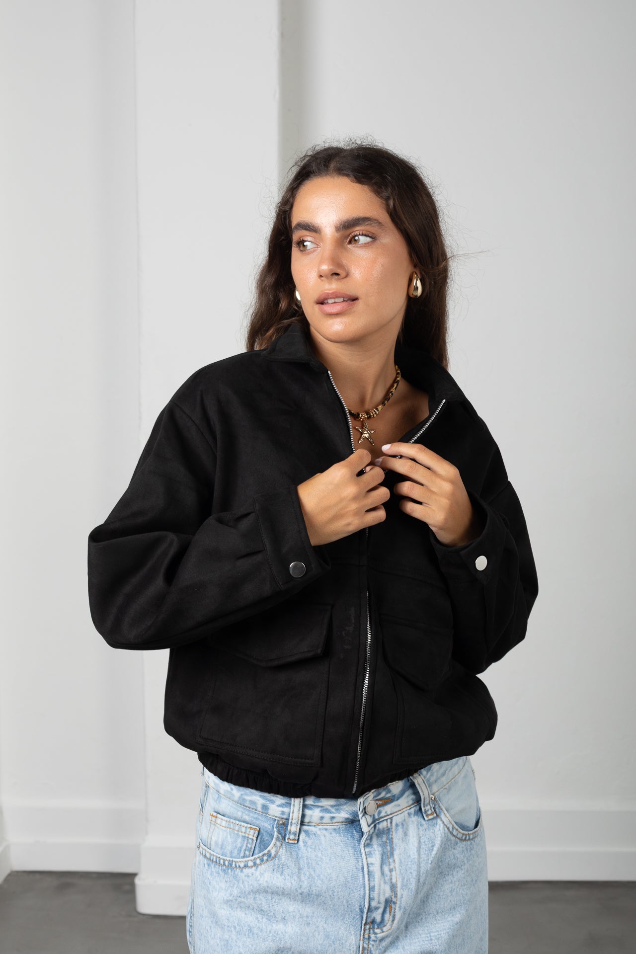 Campera Nina negra