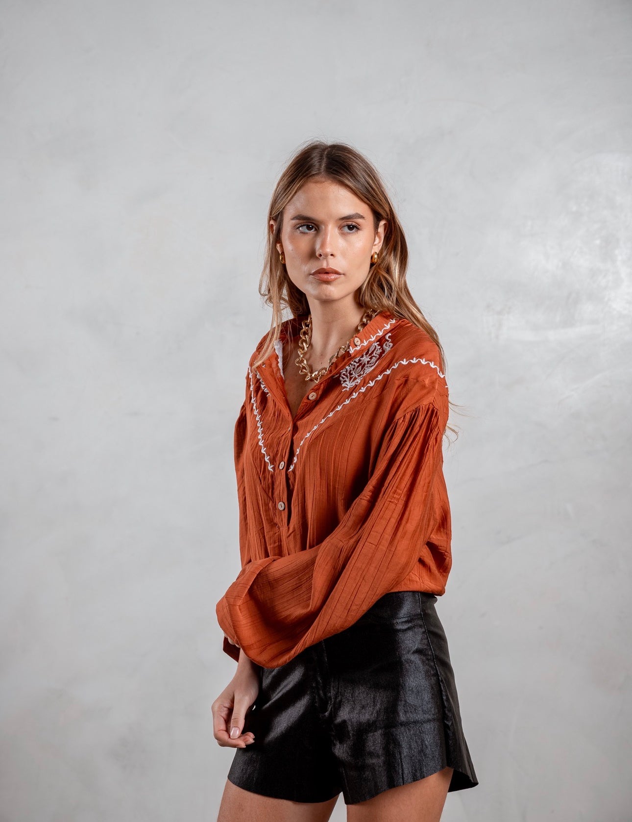 Camisa Ágatha terracota