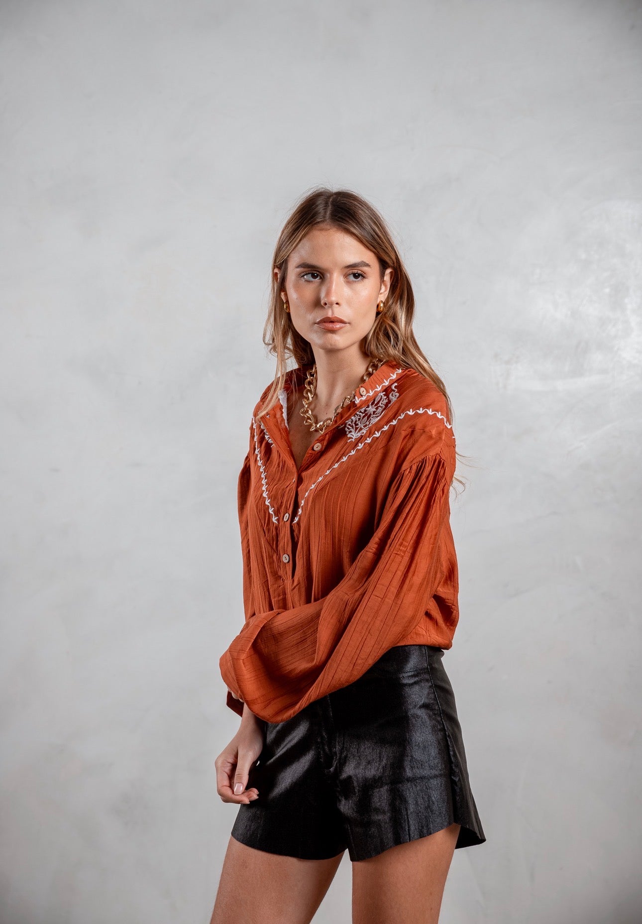 Camisa Ágatha terracota