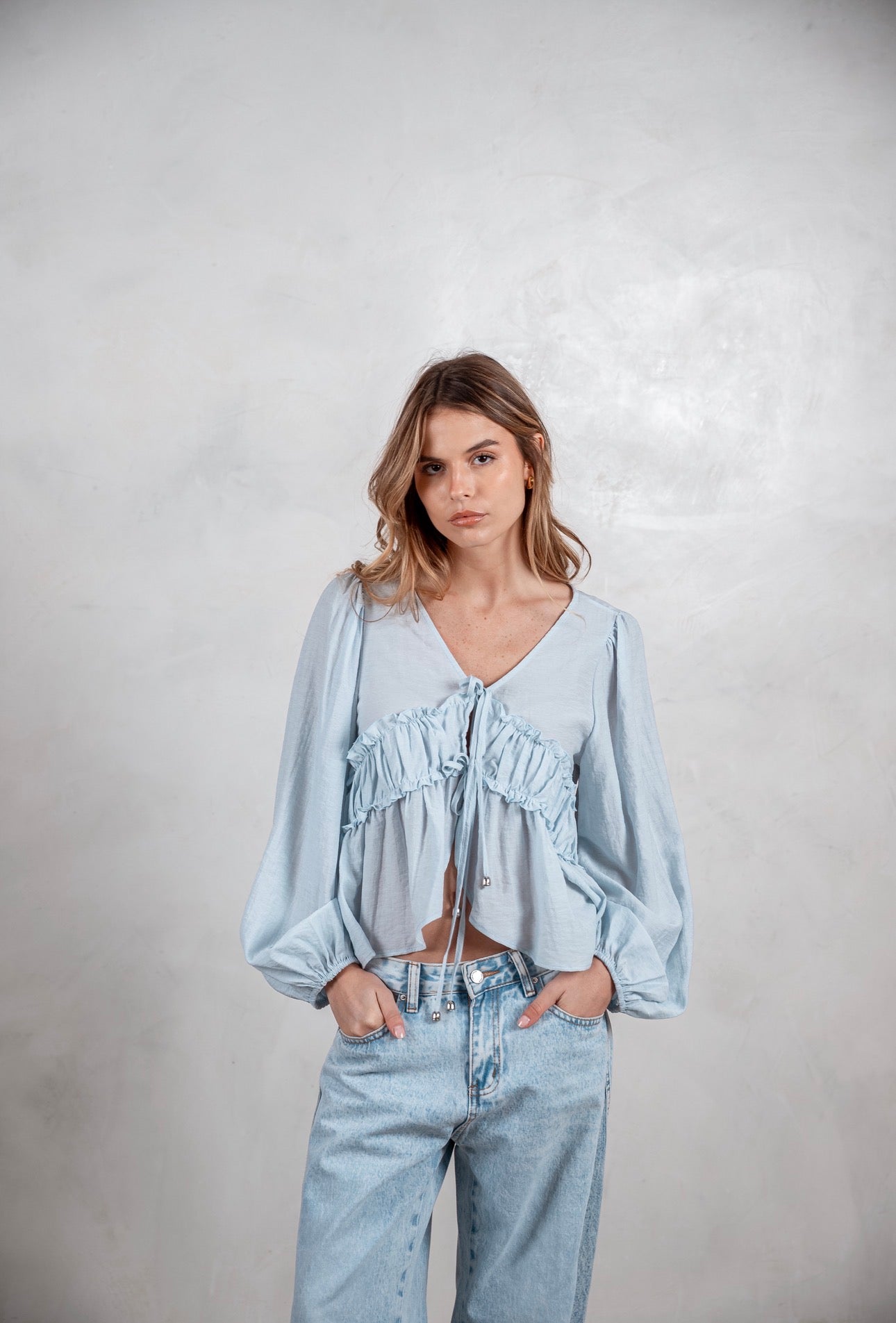 Camisa Viena celeste