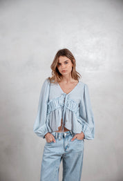 Camisa Viena celeste