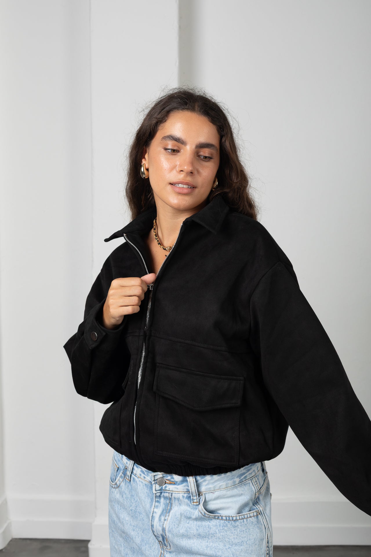 Campera Nina negra