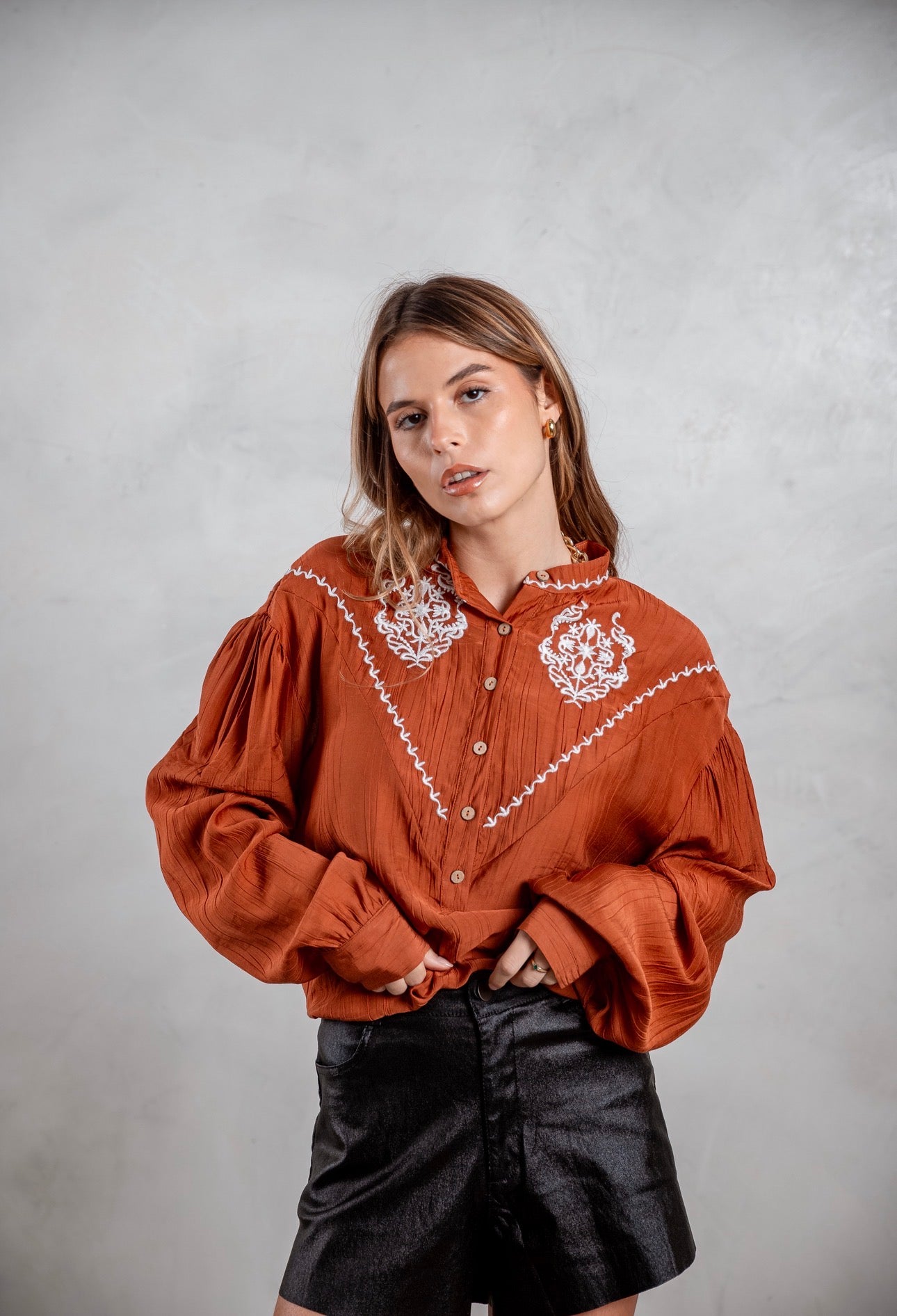 Camisa Ágatha terracota