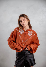 Camisa Ágatha terracota