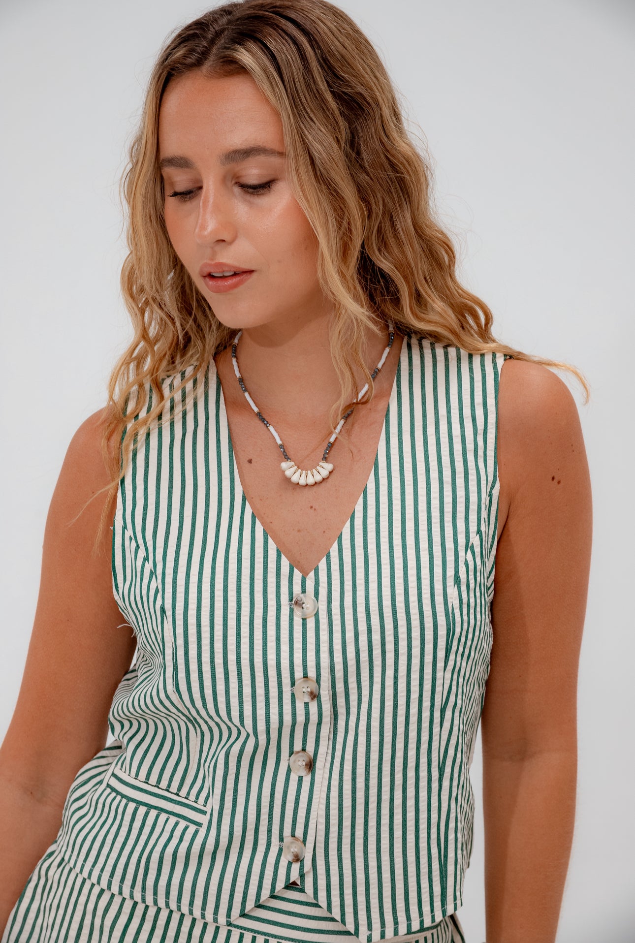 Collar Sunset azul con blanco