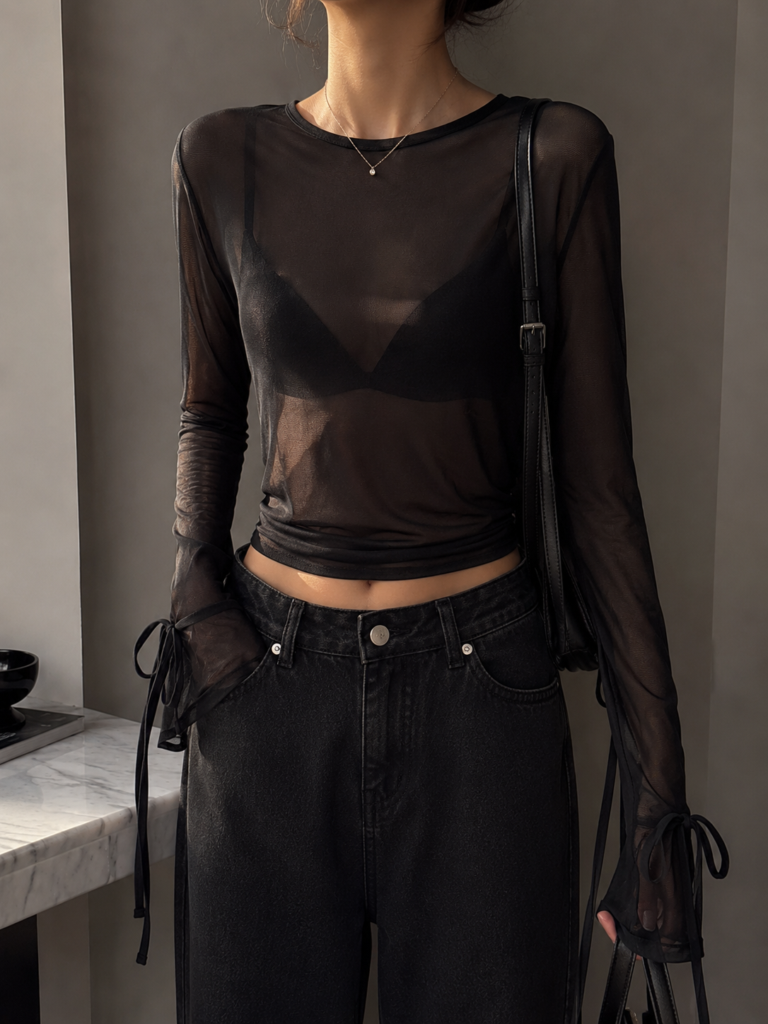 Top Oriana negro