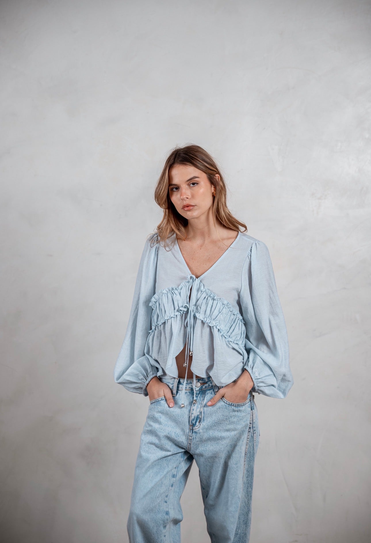 Camisa Viena celeste
