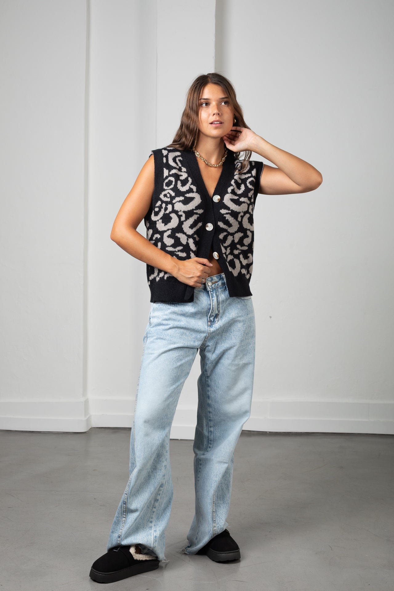 Chaleco Print negro
