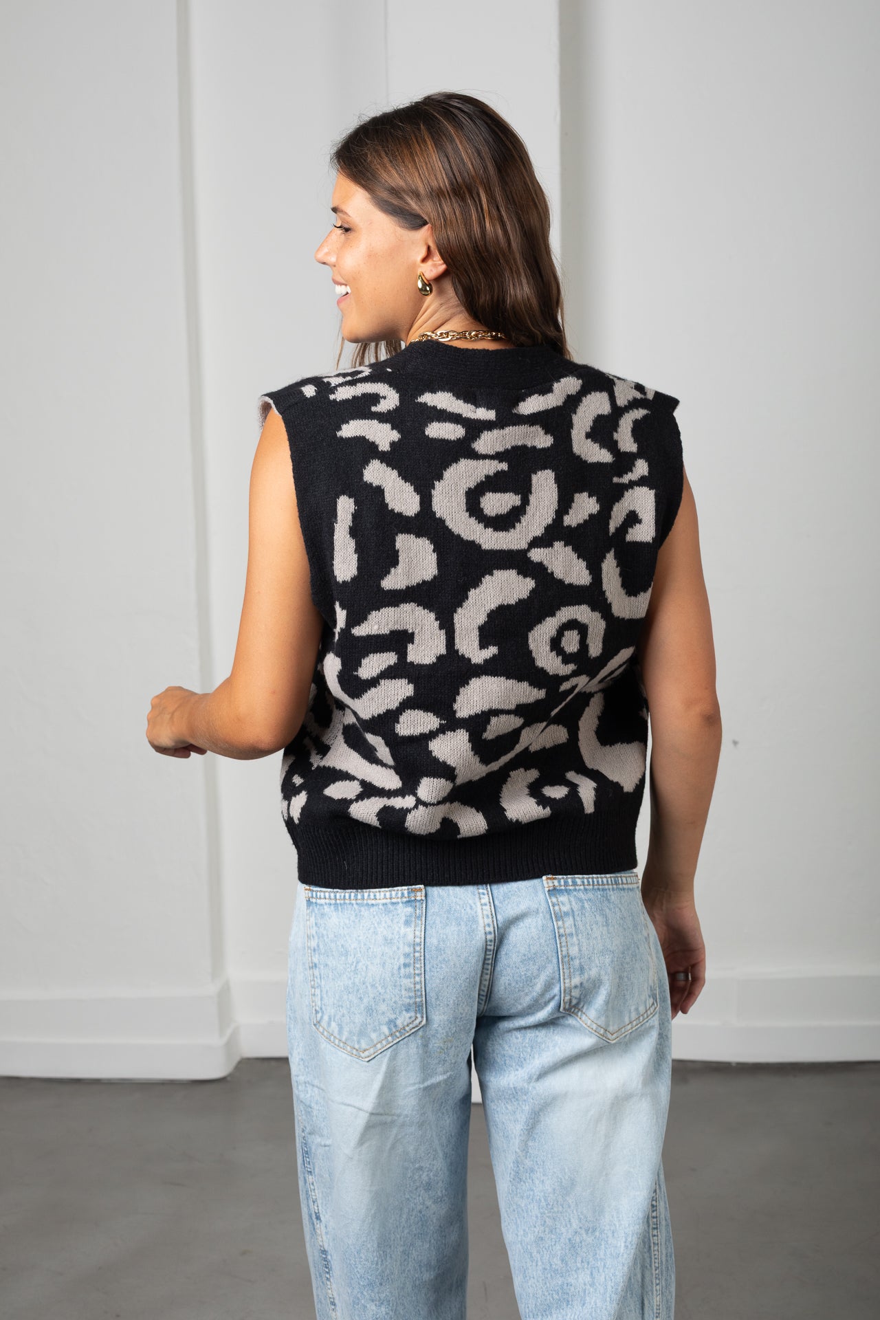 Chaleco Print negro