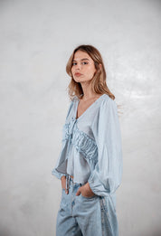 Camisa Viena celeste