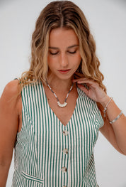 Collar Sunset azul con blanco