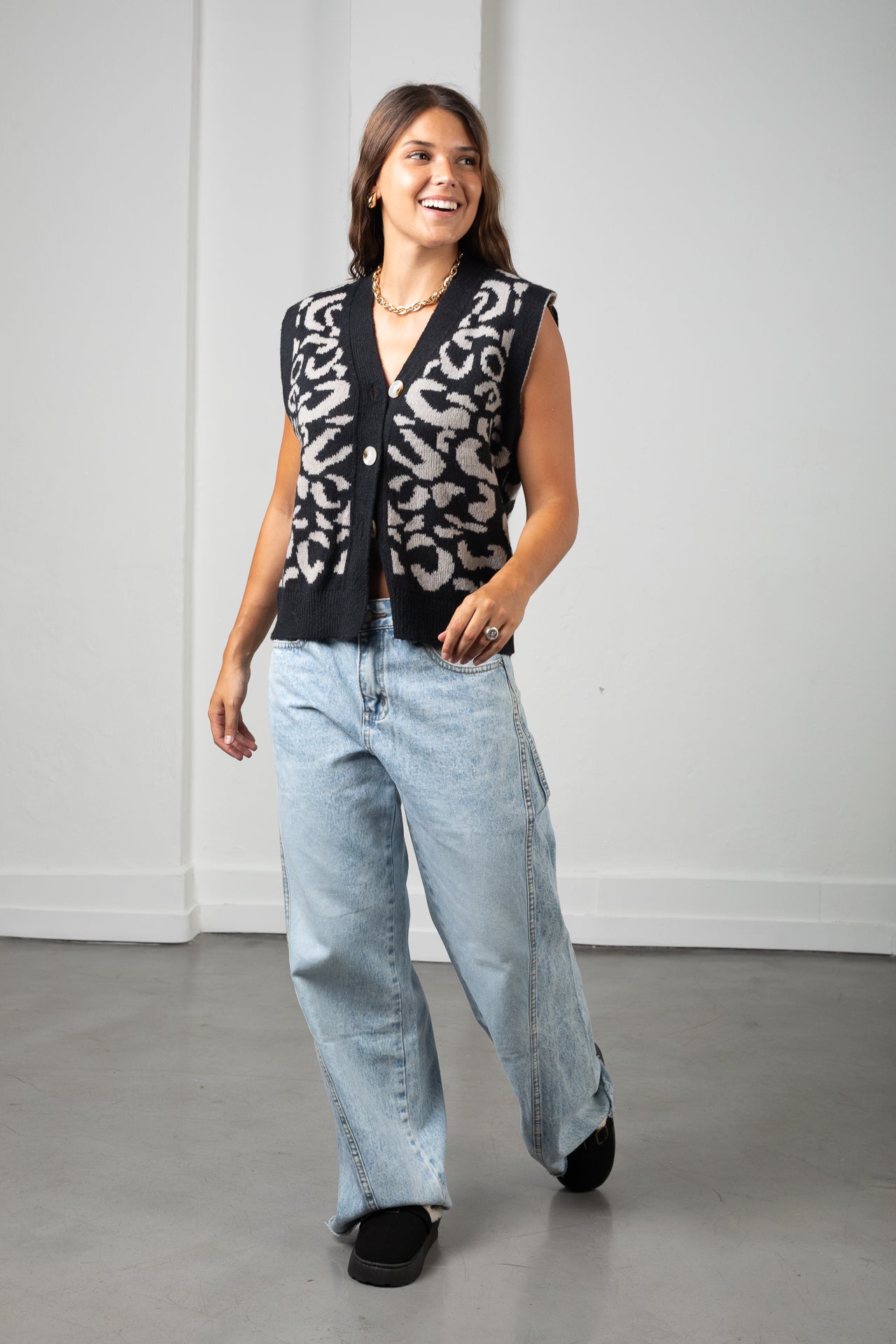 Chaleco Print negro